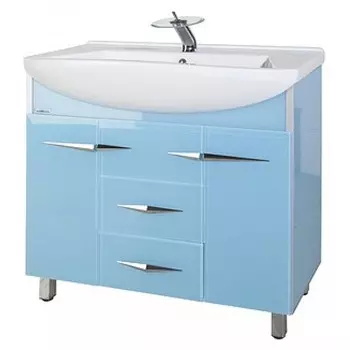 Тумба с раковиной Bellezza Глория Гласс 90, голубой