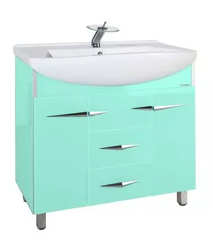 Тумба с раковиной Bellezza Глория Гласс 90, салатовый