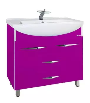 Тумба с раковиной Bellezza Глория Гласс 90, фиолетовый