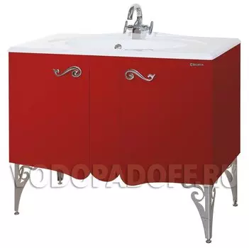 Тумба с раковиной Bellezza Эстель 90, красный