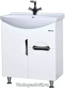 Тумба с раковиной Bellezza Лагуна 65 с 1 ящиком, белый