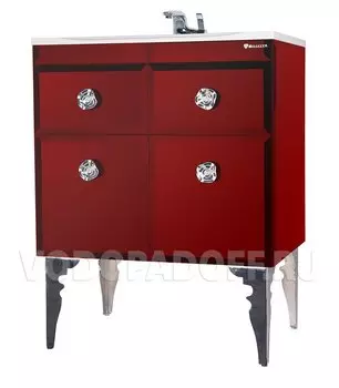 Тумба с раковиной Bellezza Луссо 65, красный