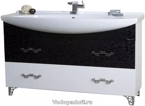 Тумба с раковиной Bellezza Маргарита 105, белый с черным