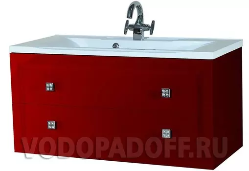 Тумба с раковиной Bellezza Милан 100, красный