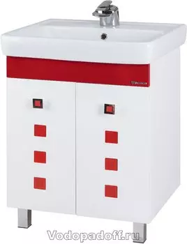 Тумба с раковиной Bellezza Натали 60, красный