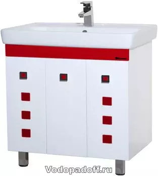 Тумба с раковиной Bellezza Натали 70, красный