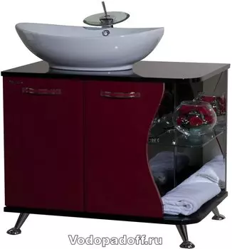 Тумба с раковиной Bellezza Рио 70 L, бордовый