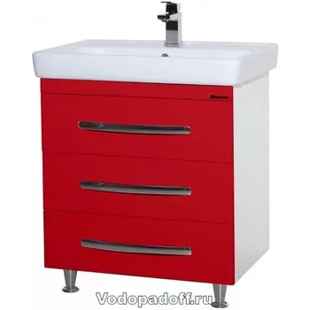Тумба с раковиной Bellezza Рокко 80 напольная, красный