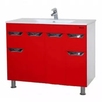 Тумба с раковиной Bellezza Симона 100, красный