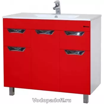Тумба с раковиной Bellezza Симона 90, красный