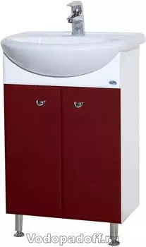 Тумба с раковиной Bellezza Уют 50 прямая, бордовый