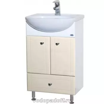 Тумба с раковиной Bellezza Уют 50 с нижним ящиком, бежевый