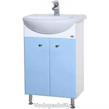 Тумба с раковиной Bellezza Уют 55 прямая, голубой