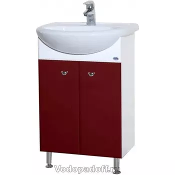 Тумба с раковиной Bellezza Уют 55 прямая, бордовый