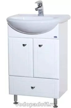 Тумба с раковиной Bellezza Уют 55 с нижним ящиком, белый