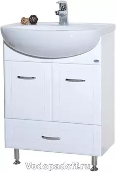 Тумба с раковиной Bellezza Уют 60 с нижним ящиком, белая