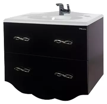 Тумба с раковиной Bellezza Версаль 80 с двумя ящиками, черный