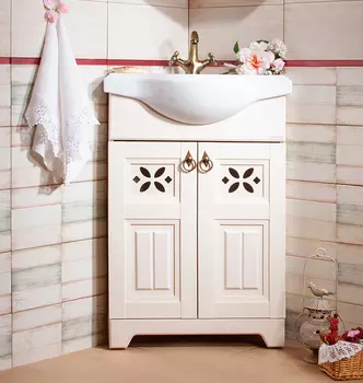 Тумба с раковиной Бриклаер Кантри 60 Бежевый дуб прованс угловая