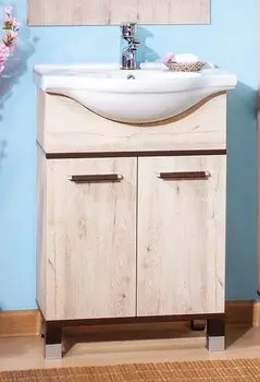 Тумба с раковиной Бриклаер Карибы 60 дуб кантри-венге