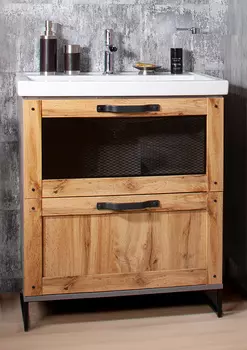 Тумба с раковиной Бриклаер Лофт 60 Метрополитен грей