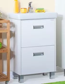 Тумба с раковиной Бриклаер Палермо 55 белый глянец