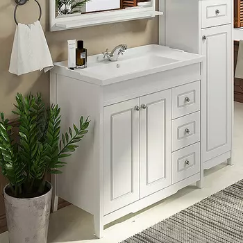 Тумба с раковиной Comforty Тбилиси 90 белый глянец