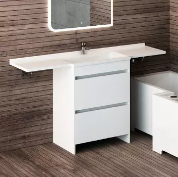 Тумба с раковиной D@ Фишка 150 напольная, белая