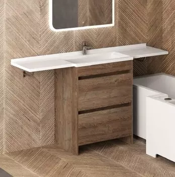 Тумба с раковиной D@ Фишка 150 напольная, сосна санторини