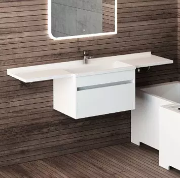 Тумба с раковиной D@ Фишка 150 подвесная, белая