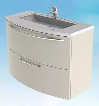 Тумба с раковиной De Aqua Лонг 90 белая