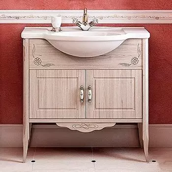 Тумба с раковиной EcoGreen Лидо 85 беленый дуб