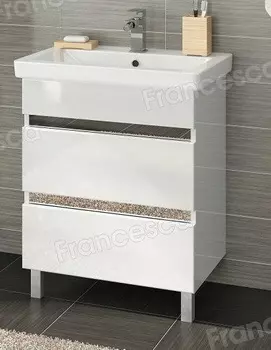 Тумба с раковиной Francesca Berta 60 напольная белая (2 ящика, ум. Фостер 60)