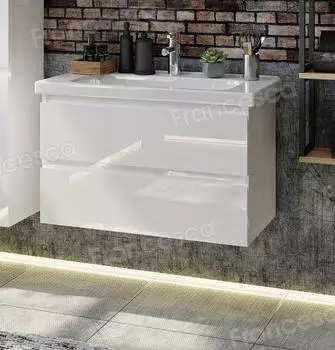 Тумба с раковиной Francesca Bianco 80 подвесная