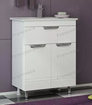 Тумба с раковиной Francesca Доминго 60 с ящиком белый(1ящ+2дв, ум. Como 60)