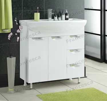 Тумба с раковиной Francesca Доминго 80 белый (2дв+3ящ, ум. Балтика 80)
