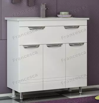 Тумба с раковиной Francesca Доминго 80 с ящиком белый (1ящ.+3дв., ум. Como 80)