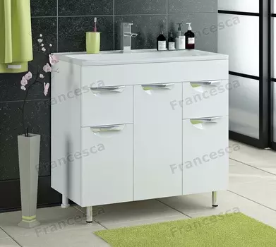 Тумба с раковиной Francesca Доминго М 80 белый (3 дв.+2 ящ., ум. Como 80)