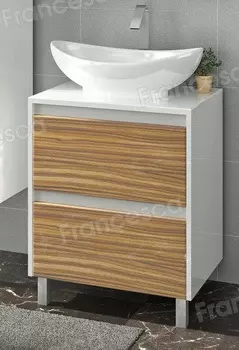 Тумба с раковиной Francesca Doremi 60 белый/ясень (2 ящика, ум. Гамма 56)