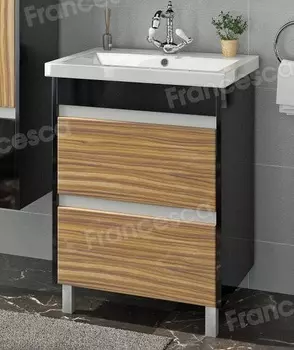 Тумба с раковиной Francesca Doremi 60 напольная (черный/ясень, ум. Como 60)
