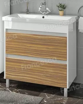 Тумба с раковиной Francesca Doremi 80, белый/ясень (2 ящика, ум. Cомо 80)