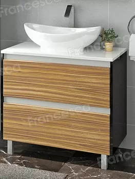 Тумба с раковиной Francesca Doremi 80 (черный/ясень, 2 ящика, ум. Гамма 56)