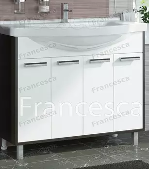 Тумба с раковиной Francesca Eco 100 белый-венге