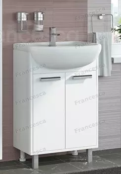 Тумба с раковиной Francesca Eco 55 белый (2 дв. ум. Уют 55)