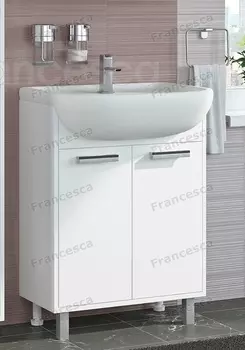 Тумба с раковиной Francesca Eco 60 белый (2 дв. ум. Уют 60)