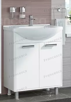 Тумба с раковиной Francesca Eco 65 белый (2 дв. ум. Элеганс 65)