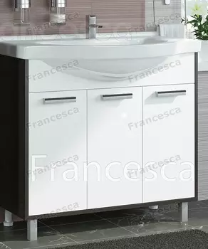 Тумба с раковиной Francesca Eco 90 белый-венге