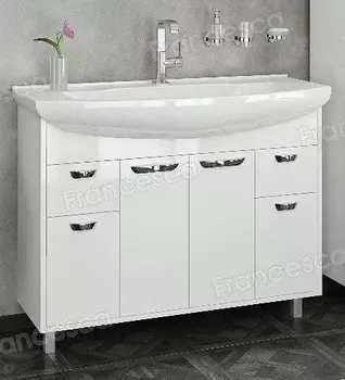 Тумба с раковиной Francesca Eco Max 105 белый (2 ящ. ум. Элеганс 105)