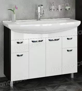 Тумба с раковиной Francesca Eco Max 105 белый-венге (2 ящ. ум. Элеганс 105)