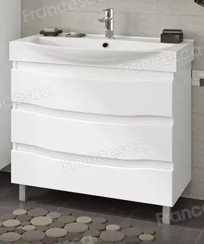 Тумба с раковиной Francesca Forte 85 напольная белый (3 ящика, ум. Элвис 85)