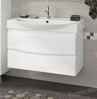 Тумба с раковиной Francesca Forte 85 подвесная белый (2 ящика, ум. Элвис 85)